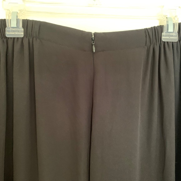 Tahari ASL Timmy Black Wide Leg Chiffon Overlay Pants Sz S NWT - Picture 1 of 8